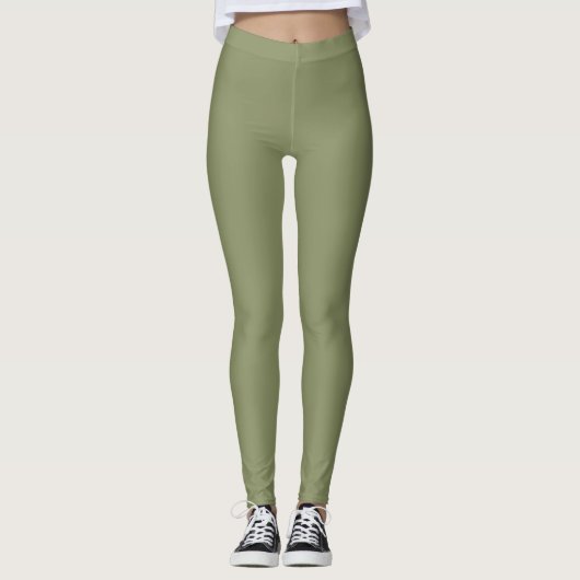 Trend Kleur Rietgroene Leggings (Voorkant)