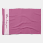 Trend Kleur Roze Paarse Berry - Naam Keuken Handdo Theedoek (Horizontaal)