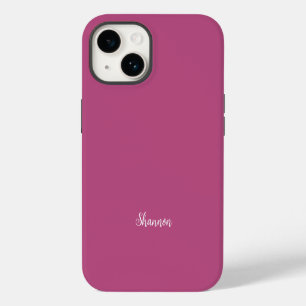 Trend Kleur Roze Paarse Bes - Naam Minimalist iPhone 14 Hoesje