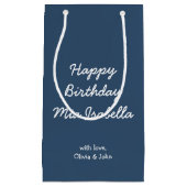 Trend Kleur Serious Blauw Custom Kleine Gift Bag Klein Cadeauzakje (Voorkant)