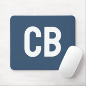 Trend Kleur Serious Blauw Monogram Mousepad Muismat (Met muis)