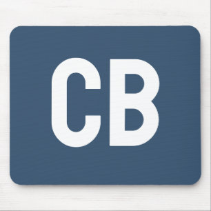 Trend Kleur Serious Blauw Monogram Mousepad Muismat