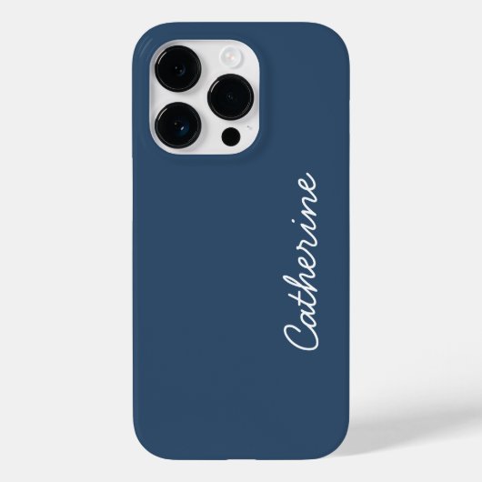 Trend Kleur Serious Blauwe Naam Case-Mate iPhone Case (Achterkant)