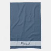 Trend Kleur Serious Blauwe Naam Keukenhanddoek (Verticaal)
