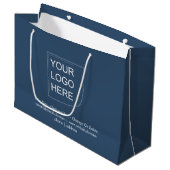 Trend Kleur - Serious Blue Grote Logo Cadeautas (Voorkant Gekanteld)