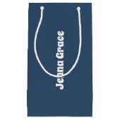 Trend Kleur - Serious Blue Kleine Naam Gift Bag Klein Cadeauzakje (Voorkant)