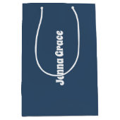 Trend Kleur - Serious Blue Medium Naam Gift Bag Medium Cadeauzakje (Voorkant)