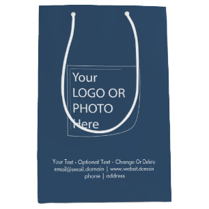 Trend Kleur - Serious Blue Midden Logo Cadeautas