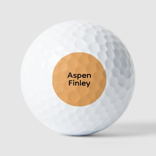 Trend Kleur Soft Orange - Naam Golfballen (Voorkant)
