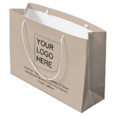 Trend Kleur - Soft Taupe Grote Logo Cadeautas (Achterkant Gekanteld)