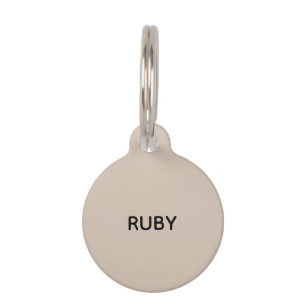 Trend Kleur Soft Taupe Help Pet ID Tag Huisdierpenning