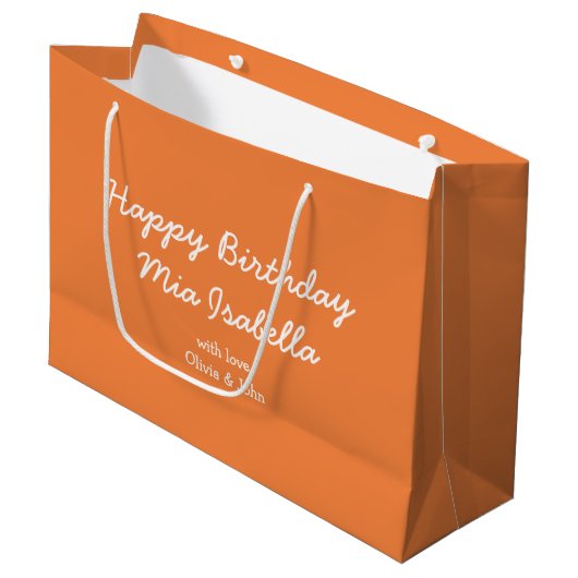 Trend Kleur Verse Tangerine Gift Bag Groot Cadeauzakje (Voorkant Gekanteld)