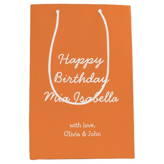 Trend Kleur Verse Tangerine  Gift Bag Medium Cadeauzakje (Voorkant)