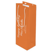 Trend Kleur Verse Tangerine Gift Bag Wijn Cadeautas (Voorkant Gekanteld)