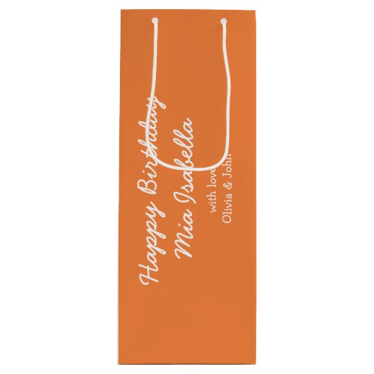 Trend Kleur Verse Tangerine Gift Bag Wijn Cadeautas (Voorkant)