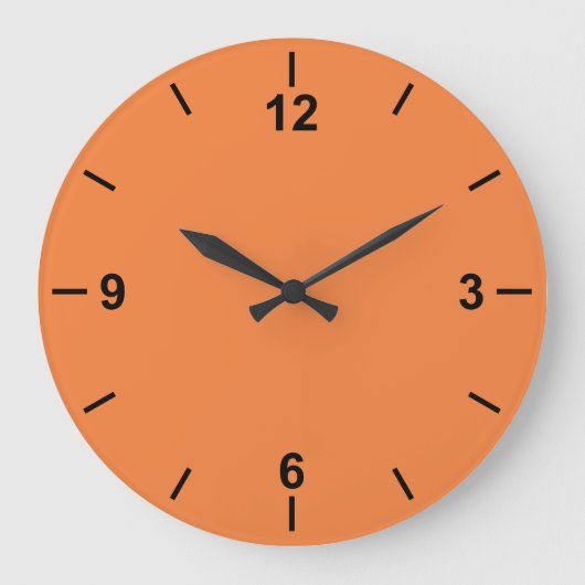 Trend Kleur Verse Tangerine Grote Wandklok (Voorkant)
