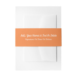 Trend Kleur Verse Tangerine Invitation Belly Band Uitnodigingen Wikkel
