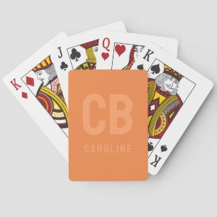 Trend Kleur Verse Tangerine Monogram Speelkaarten