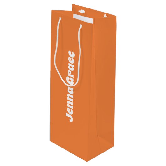 Trend Kleur - Verse Tangerine Wijn Gift Bag Wijn Cadeautas (Voorkant Gekanteld)