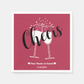 Trend Kleur Warm Roze Cheers Papieren servetten (Voorkant)