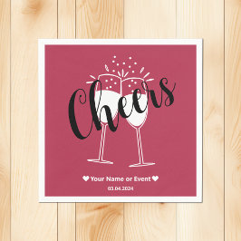 Trend Kleur Warm Roze Cheers Papieren servetten