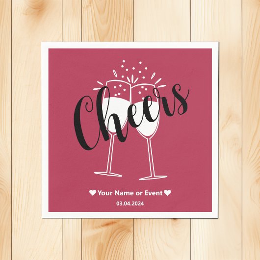 Trend Kleur Warm Roze Cheers Papieren servetten