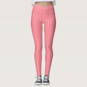 Trend Kleur Watermeloen Roze Effen Leggings (Voorkant)