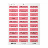 Trend Kleur Watermeloen Roze Retour Adres Labels (Full Sheet)