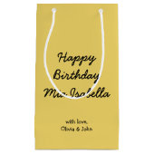 Trend Kleur Zacht Geel Custom Kleine Gift Bag Klein Cadeauzakje (Voorkant)