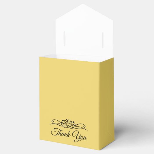Trend Kleur Zacht Geel Dank u Favor Box Bedankdoosjes (Geopend)