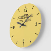 Trend Kleur Zacht Geel Grote Wandklok (Hoek)