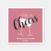 Trend Kleur Zacht Roze Cheers Papieren servetten (Voorkant)