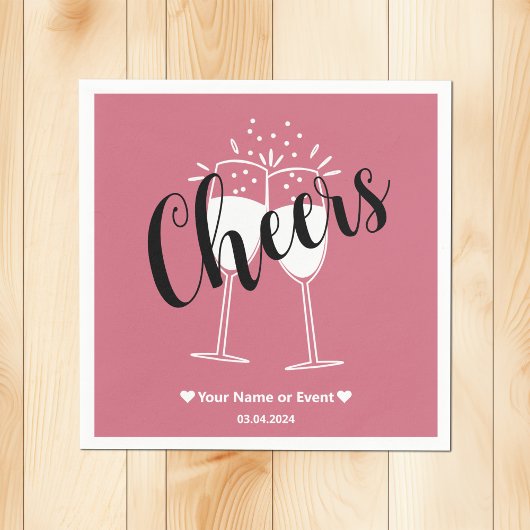 Trend Kleur Zacht Roze Cheers Papieren servetten