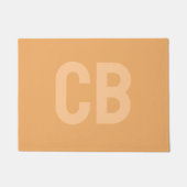 Trend Kleur Zacht Sinaasappel Monogram Deurmat (Voorkant)