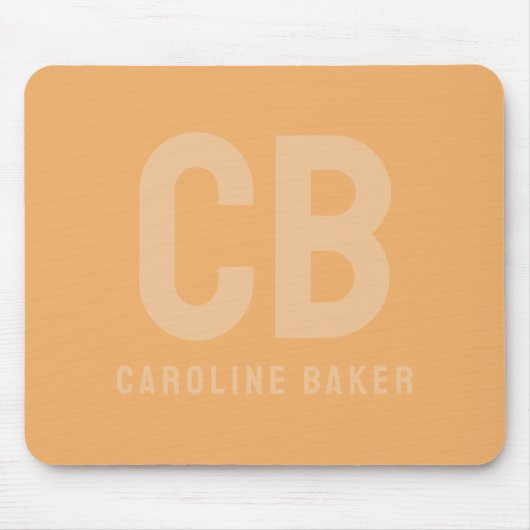 Trend Kleur Zacht Sinaasappel Naam Mousepad Muismat (Voorkant)