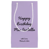 Trend Kleur Zacht Violet Custom Kleine Gift Bag Klein Cadeauzakje (Voorkant)