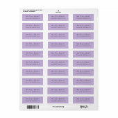 Trend Kleur Zacht Violet Eenvoudige Adresetiketten Etiket (Full Sheet)