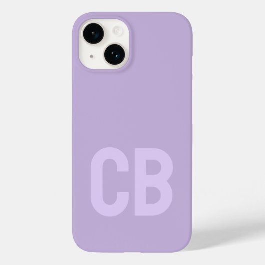 Trend Kleur Zacht Violet Minimalistisch Monogram Case-Mate iPhone Case (Achterkant)