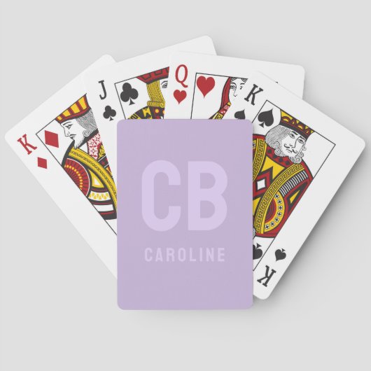 Trend Kleur Zacht Violet Monogram Speelkaarten (Achterkant)
