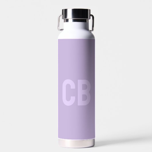 Trend Kleur Zacht Violet Monogram Waterfles (Voorkant)