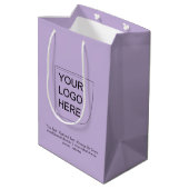Trend Kleur - Zachte Paarse Midden Logo Cadeautas (Achterkant Gekanteld)