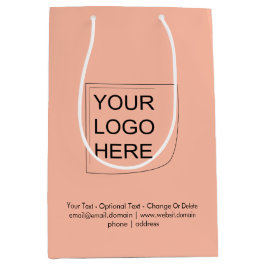 Trend Kleur - Zachte Perzik Midden Logo Cadeautas