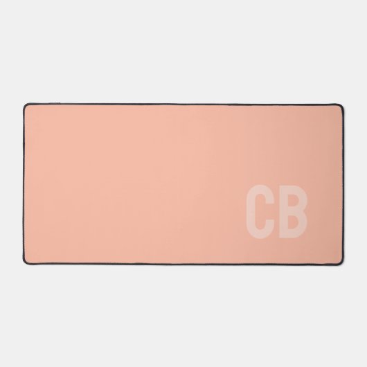 Trend Kleur Zachte Perzik Monogram Bureaumat (Voorkant)