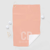 Trend Kleur Zachte Perzik Monogram Golf Handdoek (Insitu)