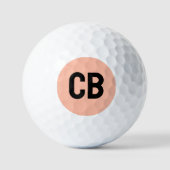 Trend Kleur Zachte Perzik Monogram Golfballen (Voorkant)