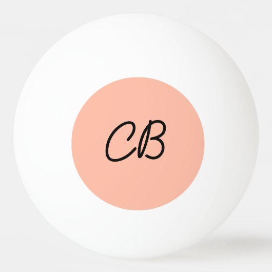 Trend Kleur Zachte Perzik Monogram Ping Pong Ball (Voorkant)