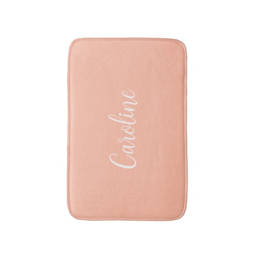 Trend Kleur Zachte Perzik Naam Badmat (Voorkant Verticaal)
