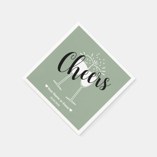 Trend Kleur Zachte Sage Cheers Papieren servetten (Hoek)