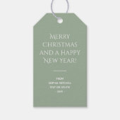 Trend Kleur Zachte Sage Kerstmis Cadeaulabel (Voorkant)