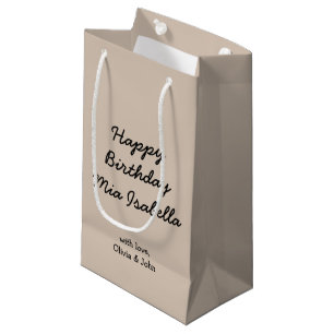 Trend Kleur Zachte Taupe Custom Kleine Gift Bag Klein Cadeauzakje